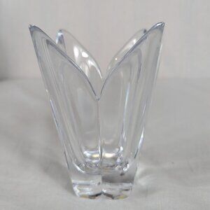 Orrefors Swedish Crystal Vase Lotus Flower Petal Tulip 5.75" Sweden Signed